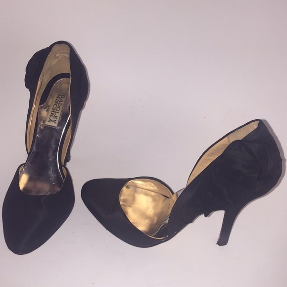 Bottines Satin Noir Badgley Mischka - Taille 9.5 US, Talon Ultra-haut, Neuves Avec Défauts